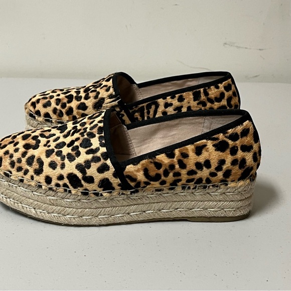 Steve Madden Alexia Leopard Print Calf Hair Platform Espadrille Flat size 9.5M - Picture 5 of 12